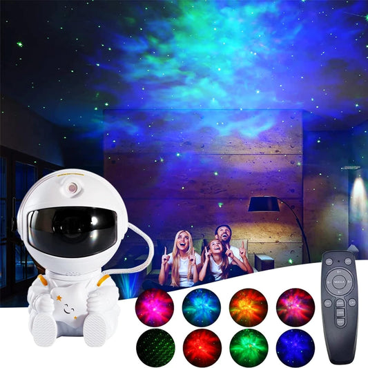 Create a galaxy ambiance in any room with our star projector night light, casting a captivating nebula effect perfect for bedroom décor or special occasions.